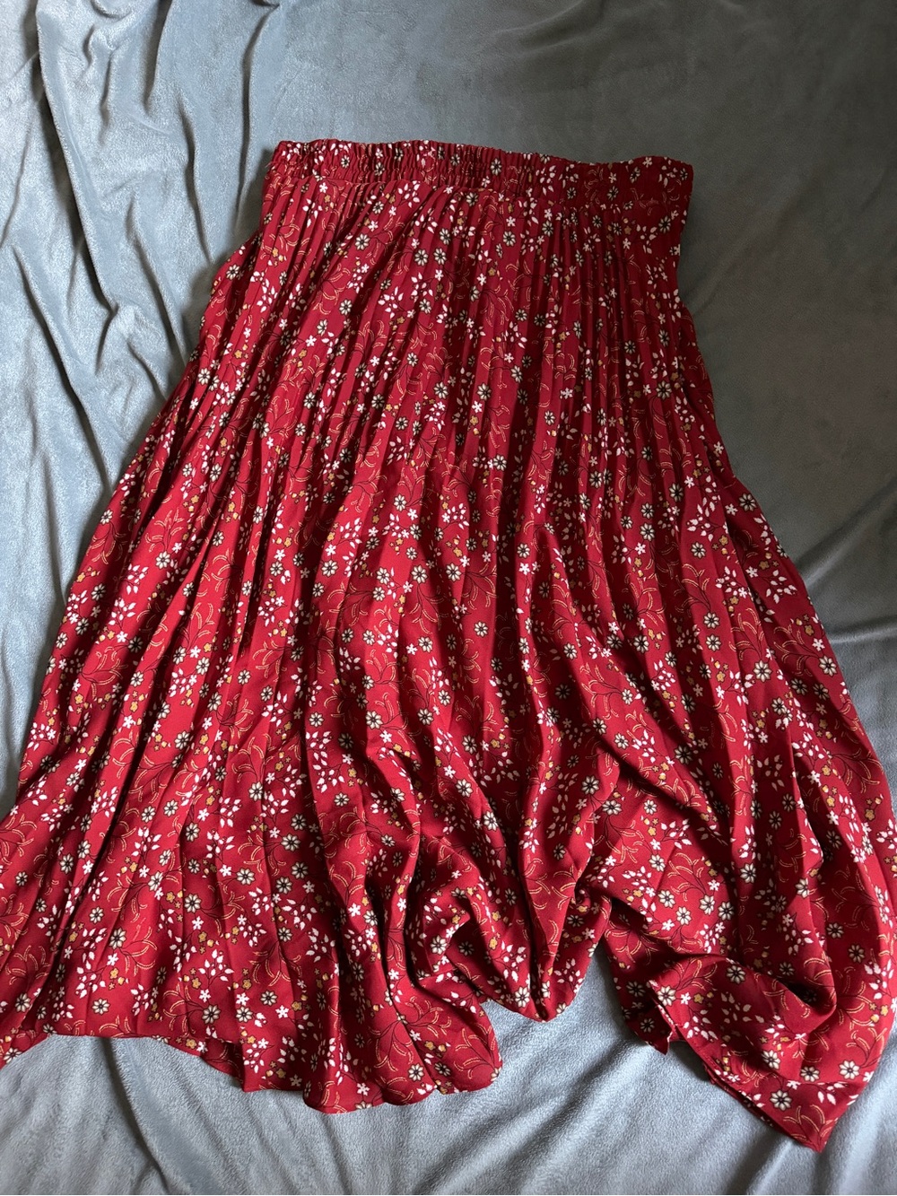 Max Studio Red Floral Maxi Skirt